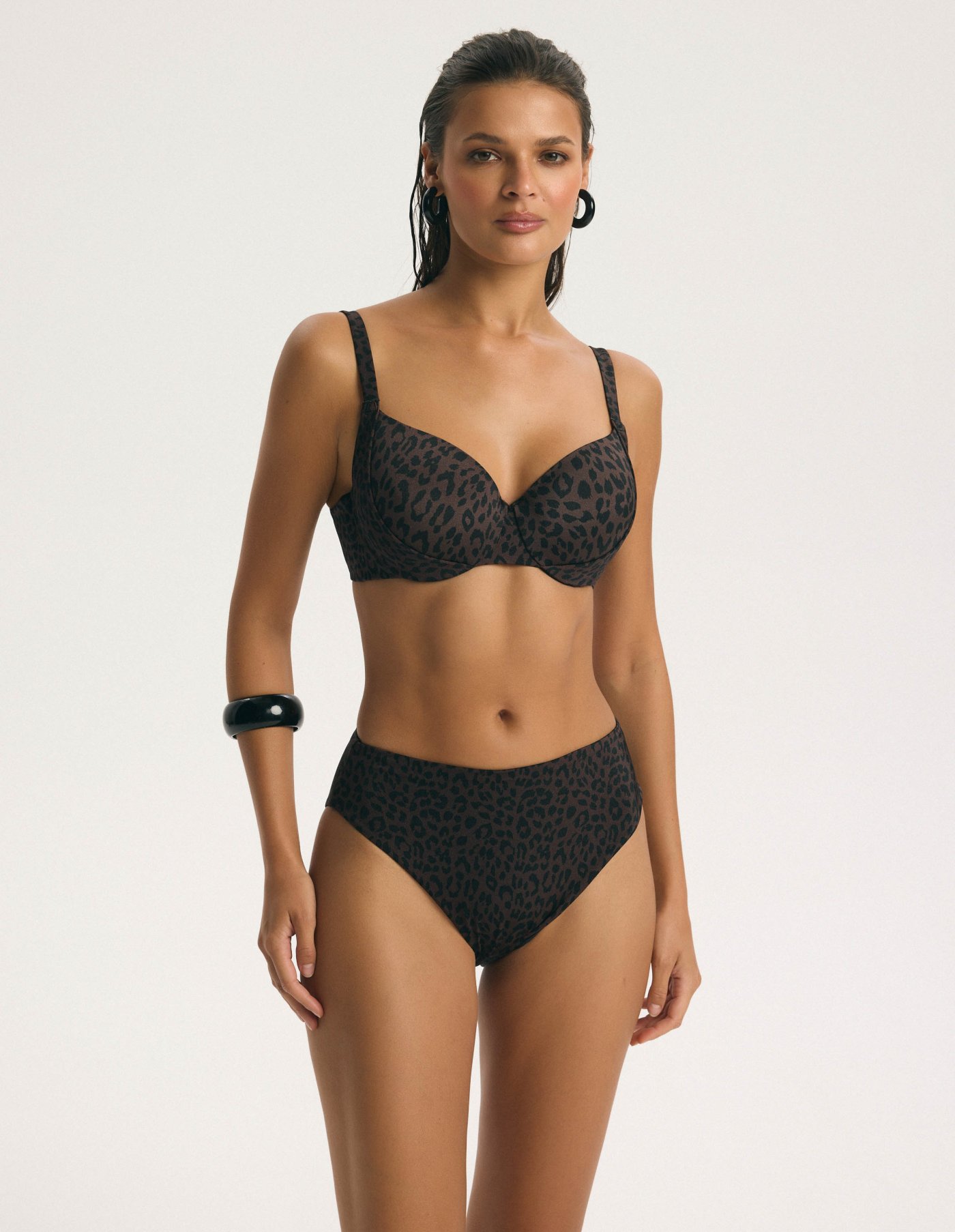 Moda Novator - Magas derekú bikini alsó barna
