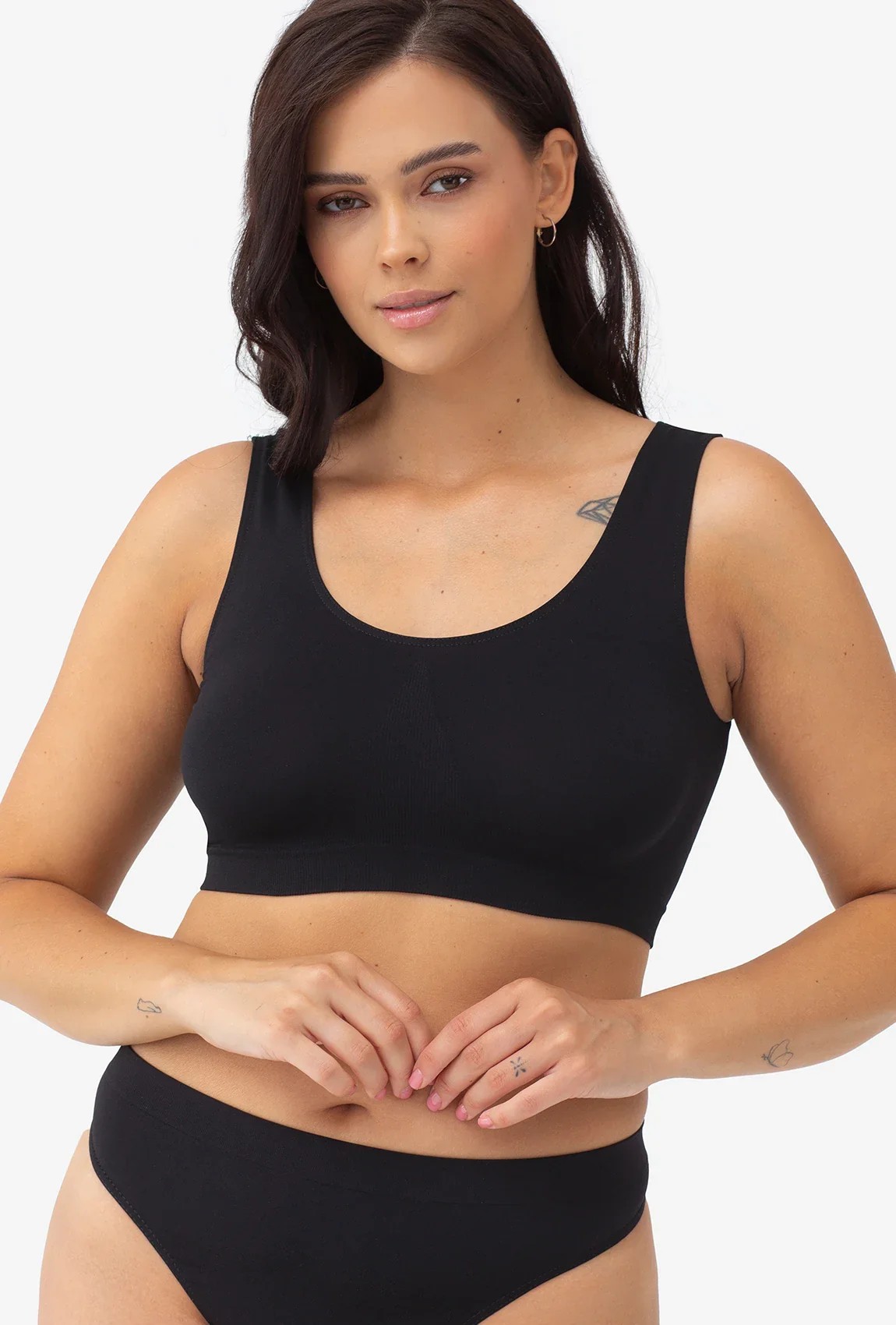 Moda Novator - Fekete varrás nélküli SPORT TOP - M